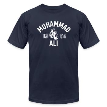 Muhammad Ali 8 - Unisex Jersey T-Shirt by Bella + Canvas - navy - Front - Jose (178cm)