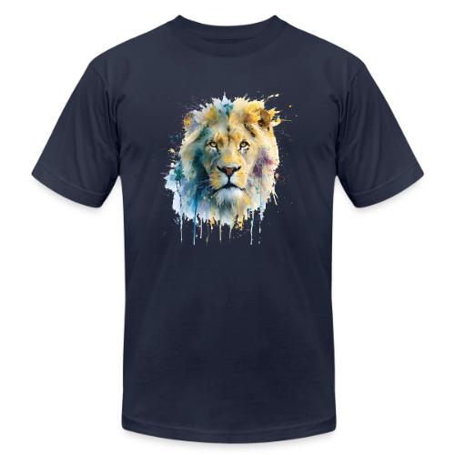 Splash-Art Lion Face - Unisex Jersey T-Shirt by Bella + Canvas