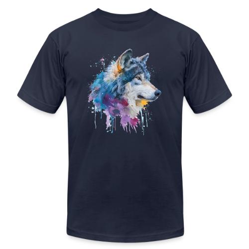 Splash-Art Wolf Head - Unisex Jersey T-Shirt by Bella + Canvas