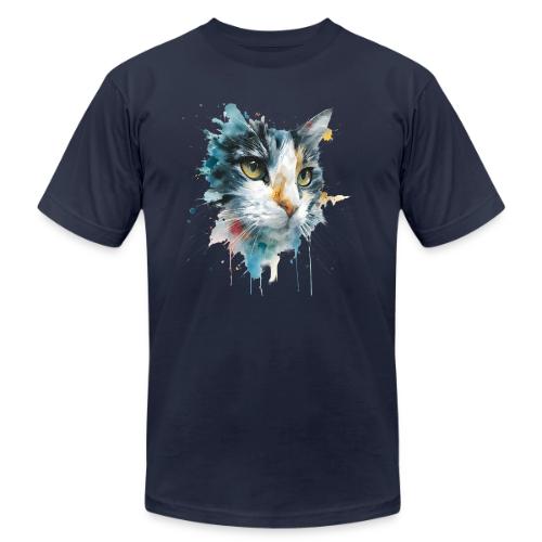 Watercolor cat face - Unisex Jersey T-Shirt by Bella + Canvas