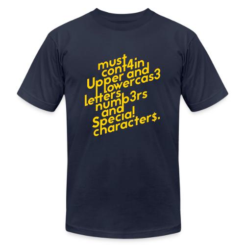 Password Requirements - Unisex Jersey T-Shirt by Bella + Canvas
