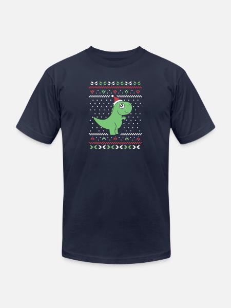 Prehistoric Holiday Roar - Unisex Jersey T-Shirt by Bella + Canvas - navy