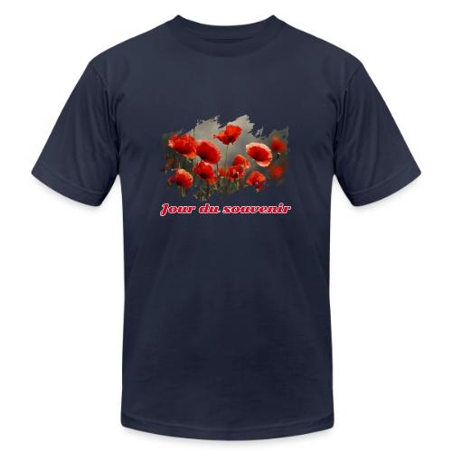 Remembrance Day with Poppies - Unisex Jersey T-Shirt by Bella + Canvas