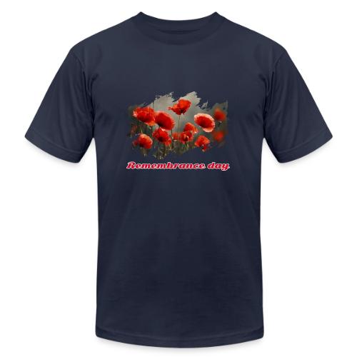 Remembrance Day with poppies - Unisex Jersey T-Shirt by Bella + Canvas