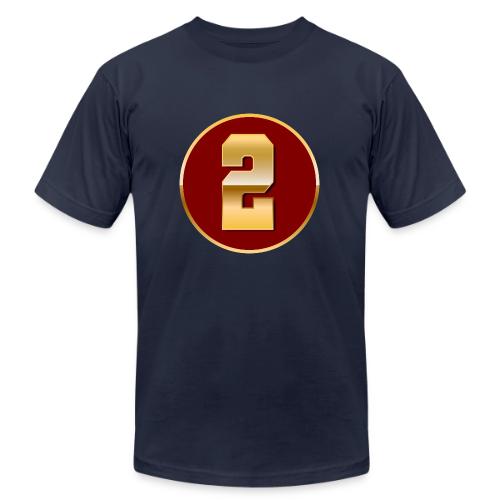 Number 2 in Gold Varsity Font - Unisex Jersey T-Shirt by Bella + Canvas