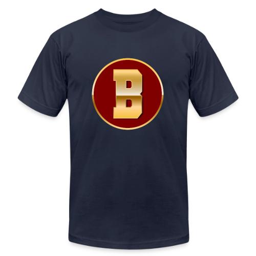 Letter B – Capital Varsity Alphabet Monogram - Unisex Jersey T-Shirt by Bella + Canvas