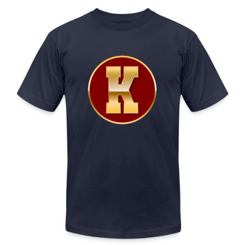 Letter K – Capital Varsity Alphabet Monogram - Unisex Jersey T-Shirt by Bella + Canvas