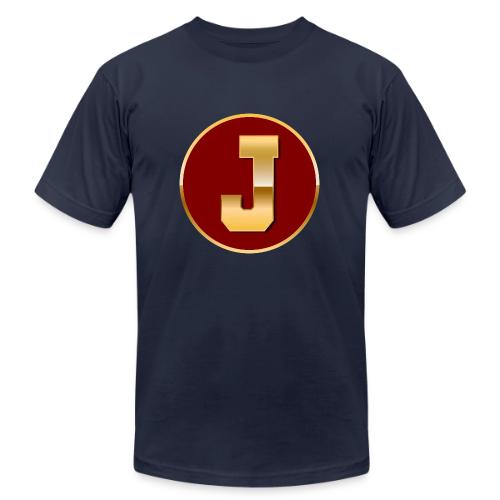 Letter J – Capital Varsity Alphabet Monogram - Unisex Jersey T-Shirt by Bella + Canvas
