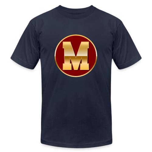 Letter M – Capital Varsity Alphabet Monogram - Unisex Jersey T-Shirt by Bella + Canvas