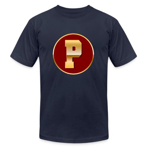 Letter P – Capital Varsity Alphabet Monogram - Unisex Jersey T-Shirt by Bella + Canvas