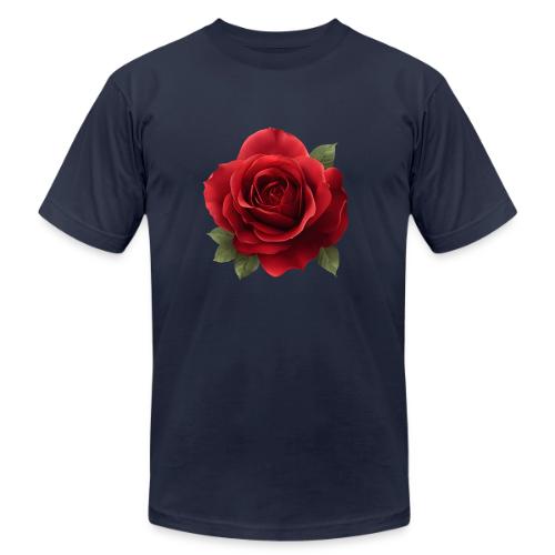 Rose: Crimson Bloom Elegance - Unisex Jersey T-Shirt by Bella + Canvas