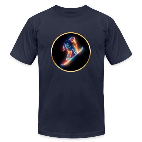 Golden Neon Snowboard - Unisex Jersey T-Shirt by Bella + Canvas