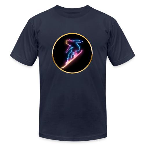 Snowboarding: Neon Snow Drift - Unisex Jersey T-Shirt by Bella + Canvas