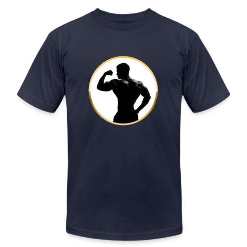 Bodybuilder: Classic Flex Emblem - Unisex Jersey T-Shirt by Bella + Canvas