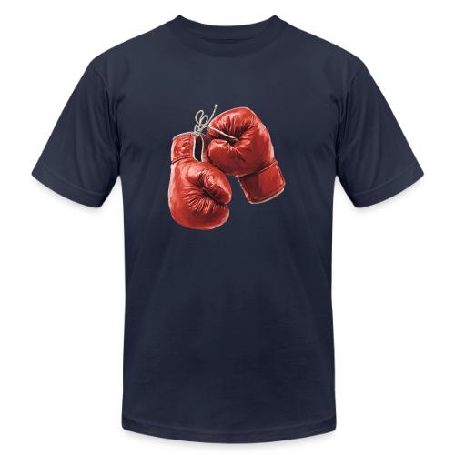 Boxing: Hanging Gloves Icon - Unisex Jersey T-Shirt by Bella + Canvas