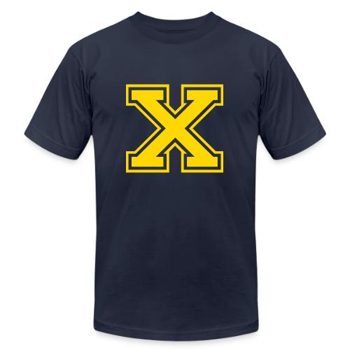 Letter X – Capital Athletic Alphabet Monogram - Unisex Jersey T-Shirt by Bella + Canvas