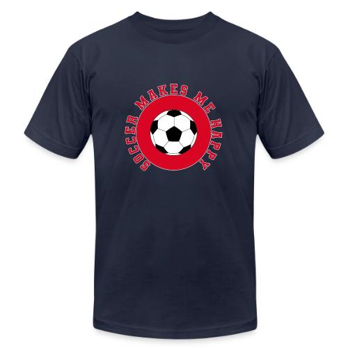 Soccer Makes Me Happy – Football Joy Graphic - Unisex Jersey T-Shirt by Bella + Canvas