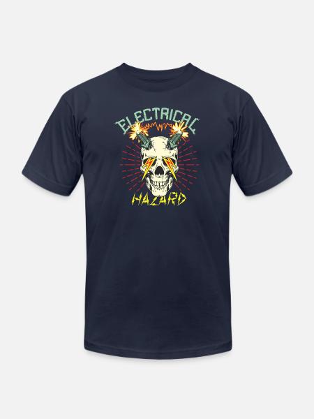 Electrical Hazard - Unisex Jersey T-Shirt by Bella + Canvas - navy
