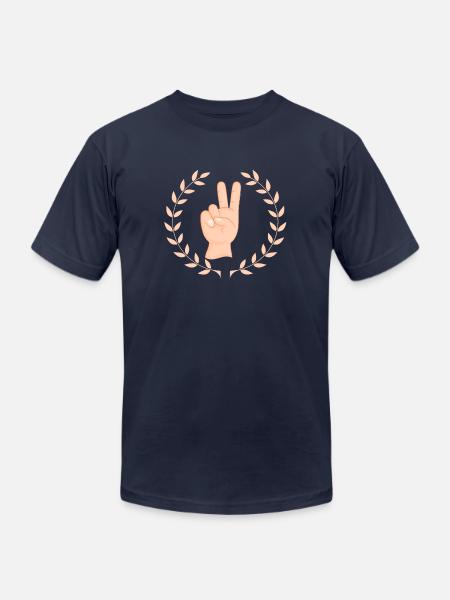 Peace - Unisex Jersey T-Shirt by Bella + Canvas - navy