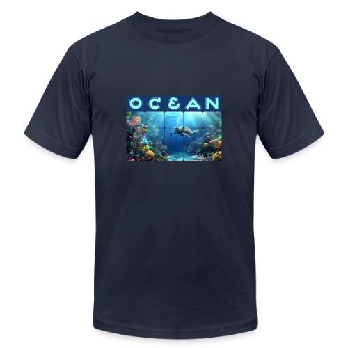 Ocean: Turtle Drift - Unisex Jersey T-Shirt by Bella + Canvas