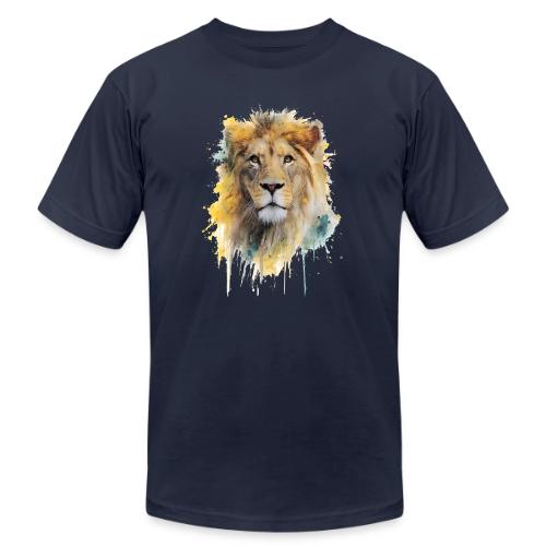Watercolor Lion Portrait - Unisex Jersey T-Shirt by Bella + Canvas