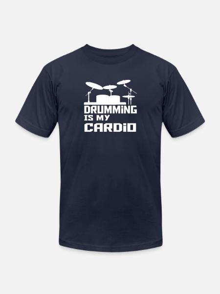 Drumming Is My Cardio - Unisex Jersey T-Shirt by Bella + Canvas - navy