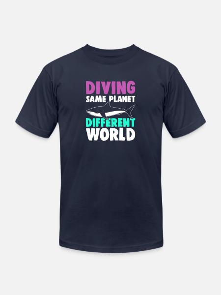 Diving Quote - Unisex Jersey T-Shirt by Bella + Canvas - navy
