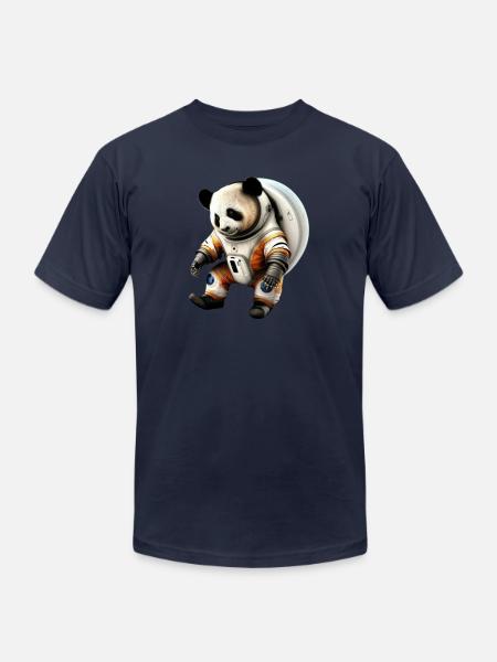 Panda Astronauts Suit - Unisex Jersey T-Shirt by Bella + Canvas - navy