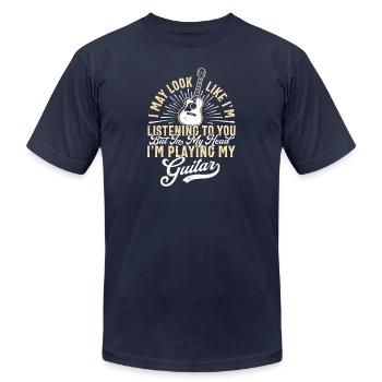 Guitar Funny Guitar Guitar Player Guitar - Unisex Jersey T-Shirt by Bella + Canvas - navy - Front - Jose (178cm)
