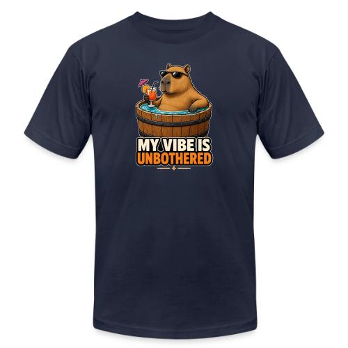 Unbothered Beaver in Wooden Tub - Unisex Jersey T-Shirt by Bella + Canvas