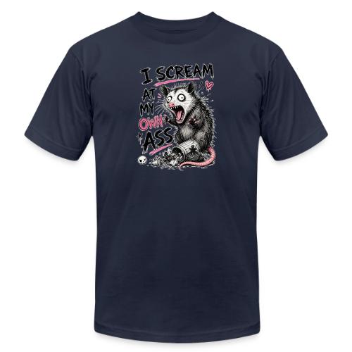 Funny Opossum Screaming Graphic Tee - Unisex Jersey T-Shirt by Bella + Canvas