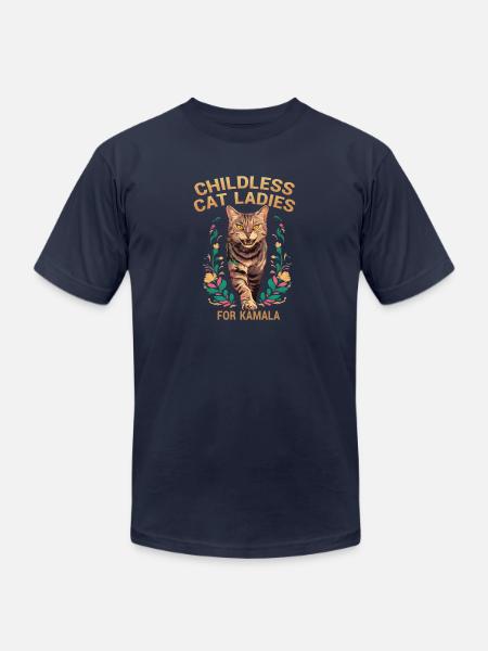Cat Ladies For Kamala 2024 - Unisex Jersey T-Shirt by Bella + Canvas - navy