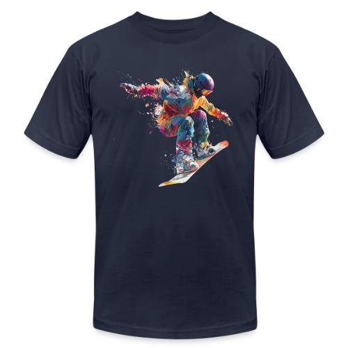 Snowboarding: Frozen Flight - Unisex Jersey T-Shirt by Bella + Canvas