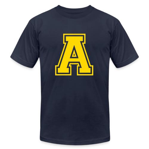 Letter A – Capital Athletic Alphabet Monogram - Unisex Jersey T-Shirt by Bella + Canvas