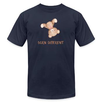 BORN DIFFERENT. - Unisex Jersey T-Shirt by Bella + Canvas - navy - Front - Jose (178cm)