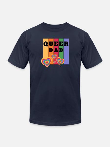 Queer Dad - Unisex Jersey T-Shirt by Bella + Canvas - navy