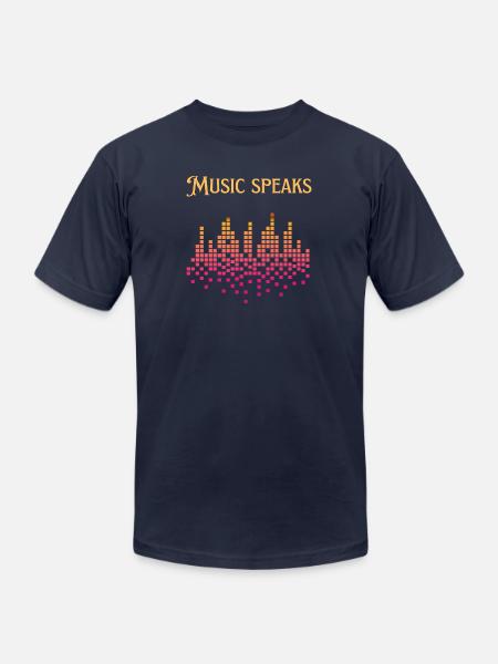 Music speaks. - Unisex Jersey T-Shirt by Bella + Canvas - navy