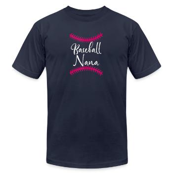 Débardeur familial Baseball Nana - T-shirt unisexe Bella + Canvas - marine - Devant - Jose (178cm)