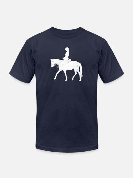 Equestrian White - Unisex Jersey T-Shirt by Bella + Canvas - navy