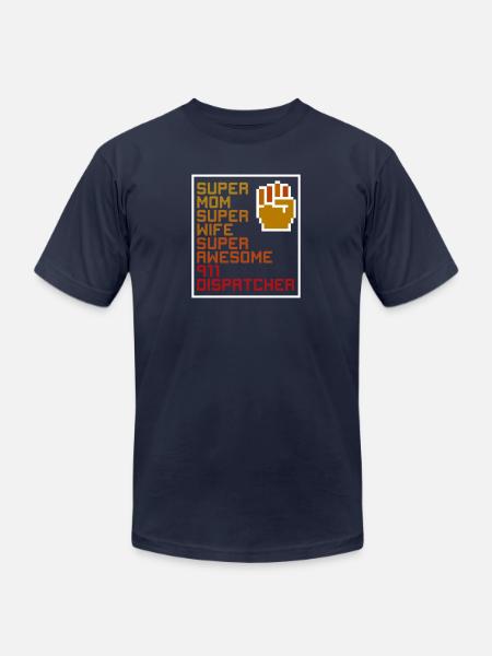 911 Dispatcher Mom - Unisex Jersey T-Shirt by Bella + Canvas - navy