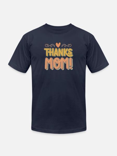 THANKS MOM - Unisex Jersey T-Shirt by Bella + Canvas - navy
