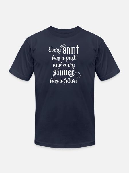 Saints Sinners Oscar Wilde - Unisex Jersey T-Shirt by Bella + Canvas - navy