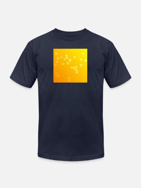 pretty yellow bubbles - Unisex Jersey T-Shirt by Bella + Canvas - navy