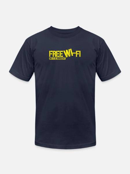 Wi-Fi is Innocent - Unisex Jersey T-Shirt by Bella + Canvas - navy
