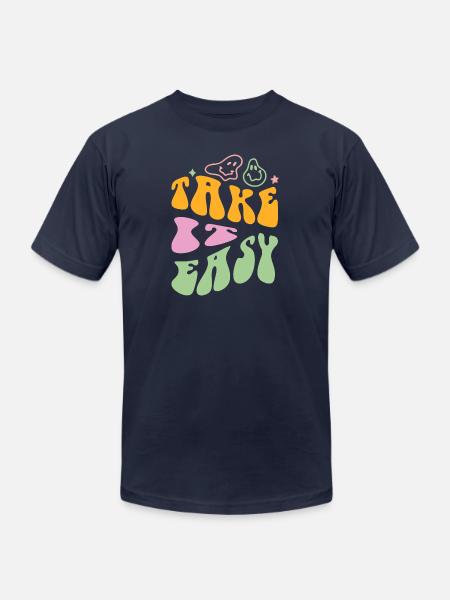 Take it Easy - Unisex Jersey T-Shirt by Bella + Canvas - navy
