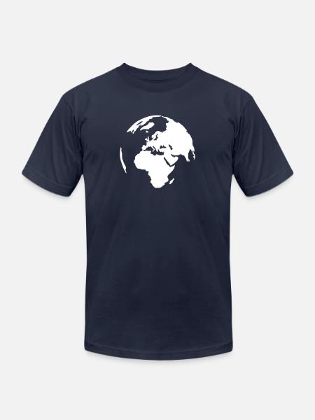 World - Unisex Jersey T-Shirt by Bella + Canvas - navy