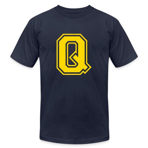 Letter Q – Capital Athletic Alphabet Monogram - Unisex Jersey T-Shirt by Bella + Canvas