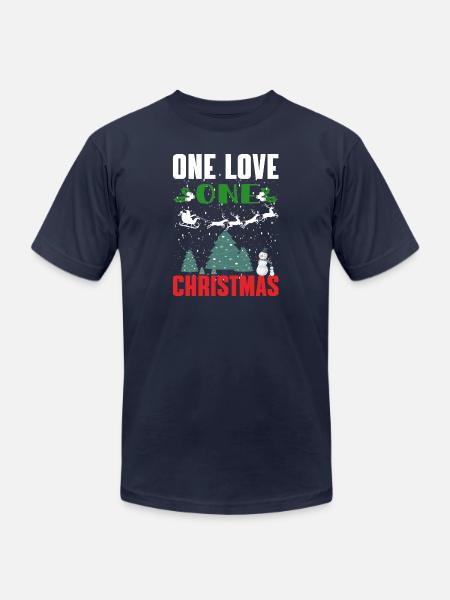 One Christmas - Unisex Jersey T-Shirt by Bella + Canvas - navy