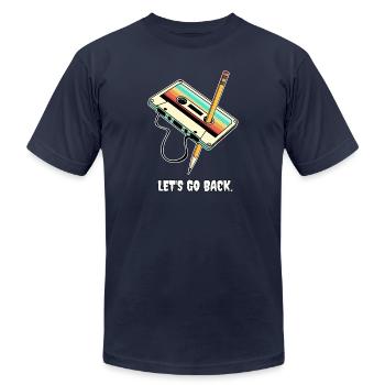 Never forget 80s 90s Never forget gift - Unisex Jersey T-Shirt by Bella + Canvas - navy - Front - Jose (178cm)