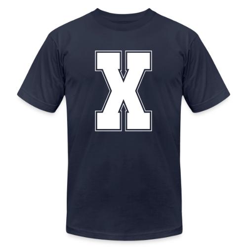 White Letter X – Varsity Alphabet Monogram - Unisex Jersey T-Shirt by Bella + Canvas